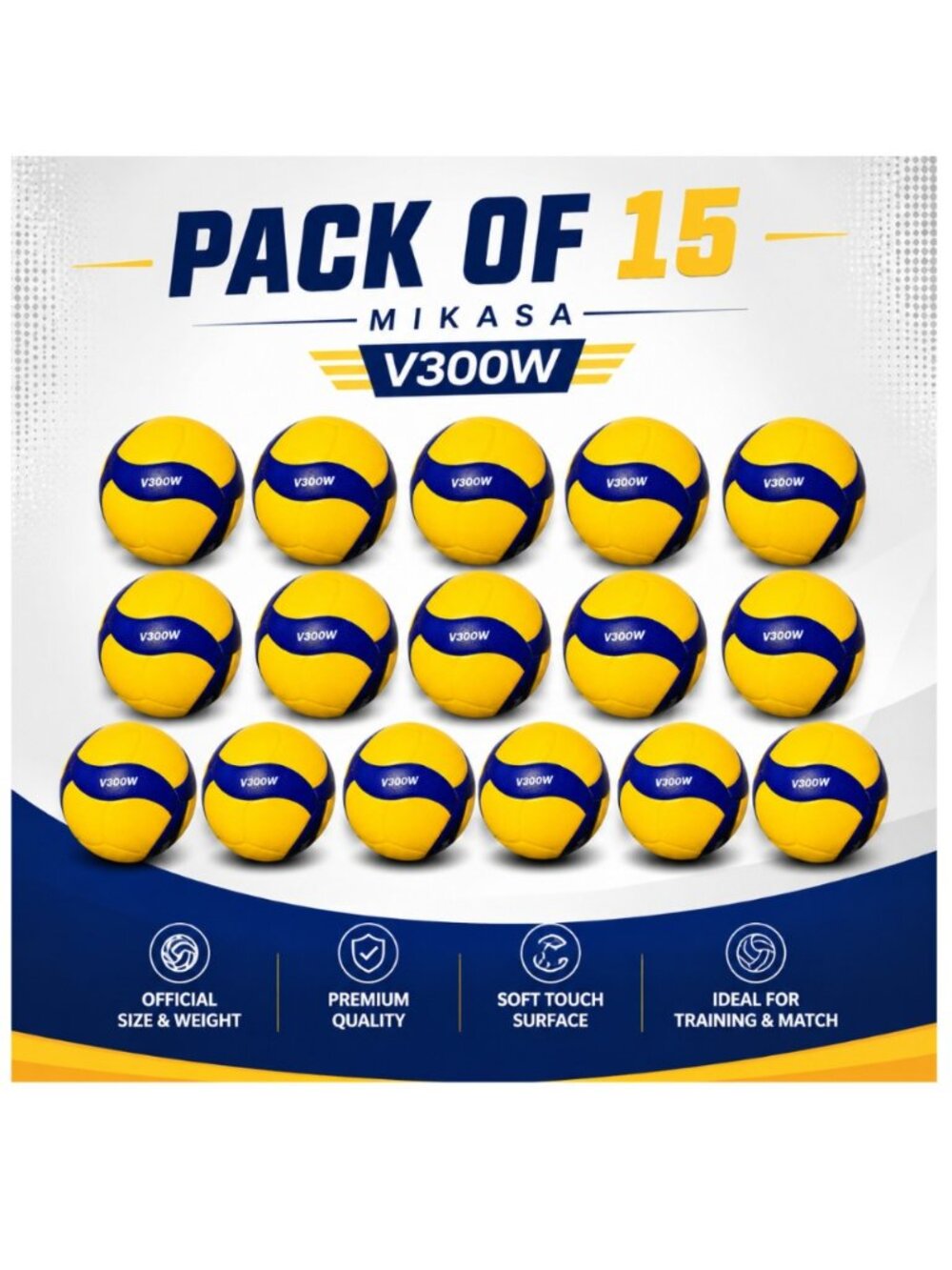 Mikasa V300W  Official FIVB Indoor outdoor Volleyball size 5 - Blue/Yellow